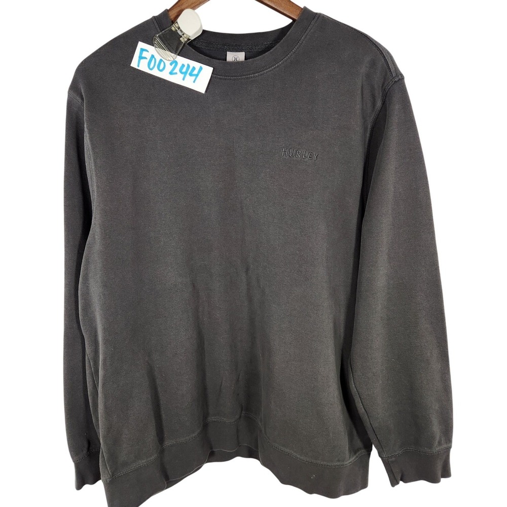 Hurley Textured Long Sleeve Charcoal Gray‎ Sweatshirt Size XL